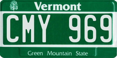 VT license plate CMY969