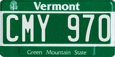 VT license plate CMY970