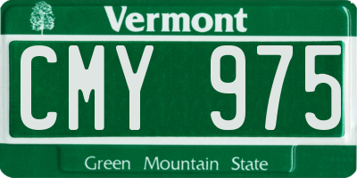 VT license plate CMY975