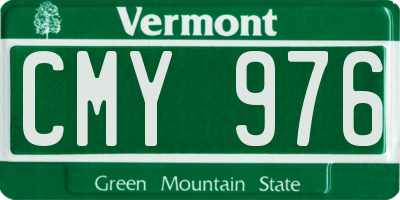 VT license plate CMY976