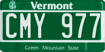 VT license plate CMY977