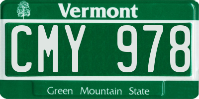 VT license plate CMY978