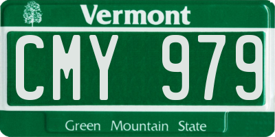 VT license plate CMY979
