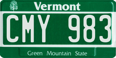VT license plate CMY983