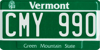 VT license plate CMY990