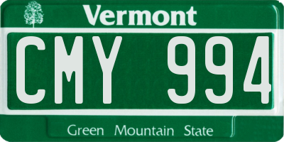 VT license plate CMY994