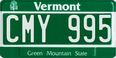 VT license plate CMY995