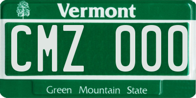 VT license plate CMZ000