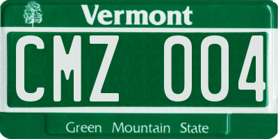 VT license plate CMZ004