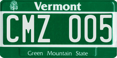 VT license plate CMZ005