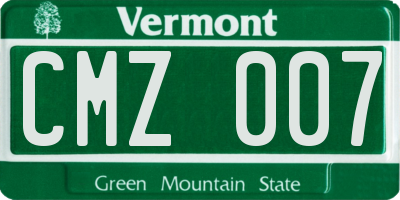 VT license plate CMZ007