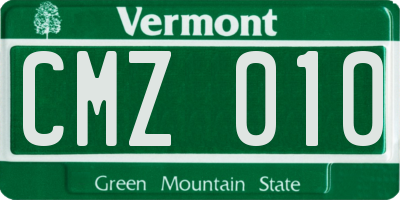 VT license plate CMZ010