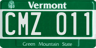 VT license plate CMZ011