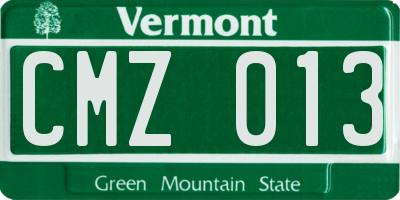 VT license plate CMZ013