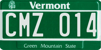 VT license plate CMZ014
