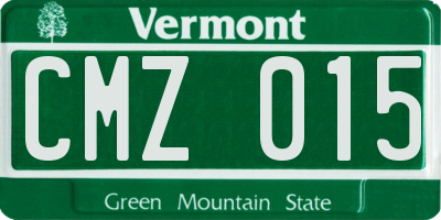 VT license plate CMZ015