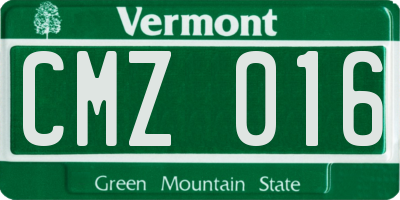 VT license plate CMZ016