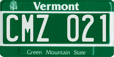 VT license plate CMZ021
