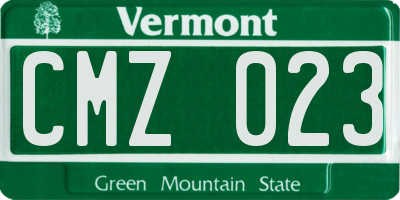 VT license plate CMZ023
