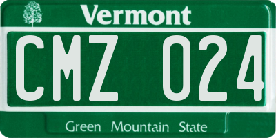 VT license plate CMZ024