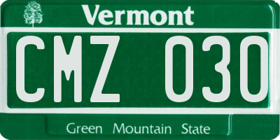 VT license plate CMZ030