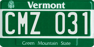 VT license plate CMZ031