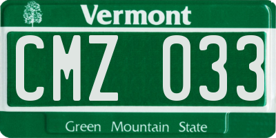 VT license plate CMZ033