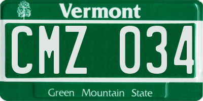 VT license plate CMZ034
