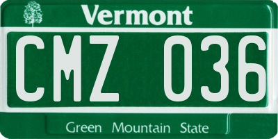 VT license plate CMZ036