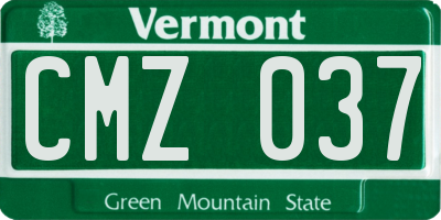 VT license plate CMZ037