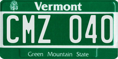 VT license plate CMZ040