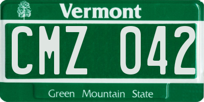 VT license plate CMZ042
