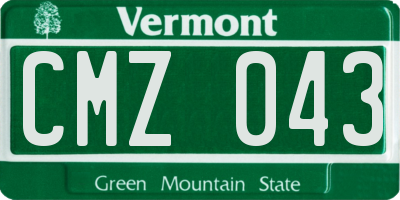 VT license plate CMZ043