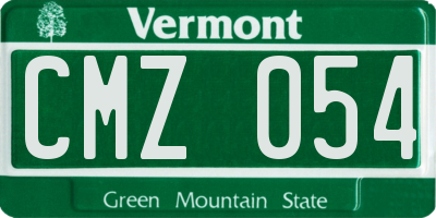 VT license plate CMZ054