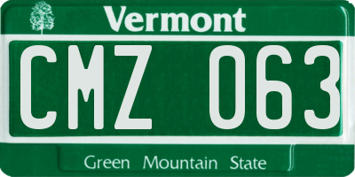 VT license plate CMZ063