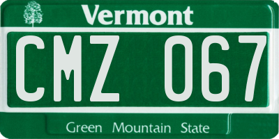 VT license plate CMZ067