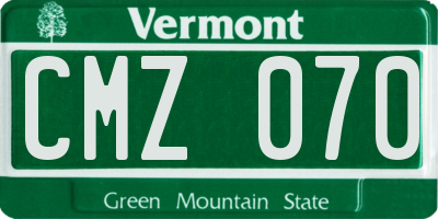 VT license plate CMZ070