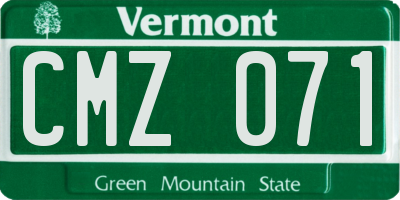 VT license plate CMZ071
