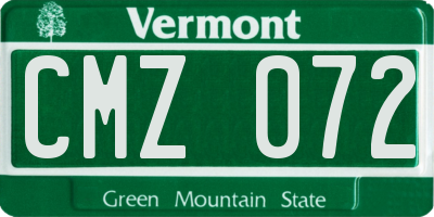 VT license plate CMZ072
