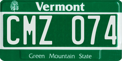 VT license plate CMZ074