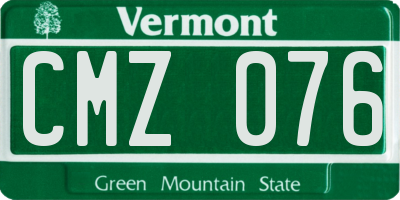 VT license plate CMZ076
