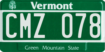 VT license plate CMZ078