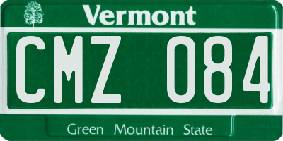 VT license plate CMZ084