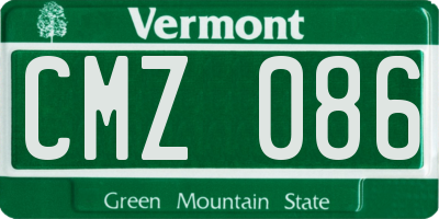 VT license plate CMZ086