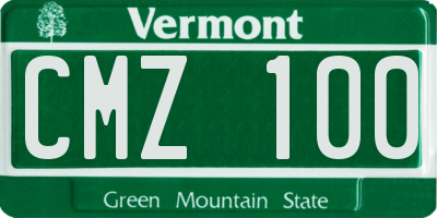 VT license plate CMZ100