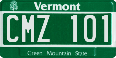 VT license plate CMZ101