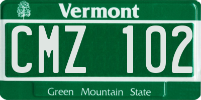 VT license plate CMZ102