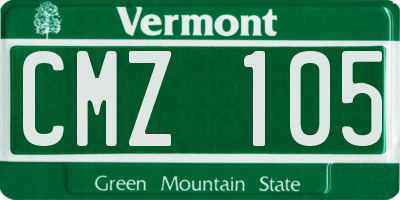 VT license plate CMZ105
