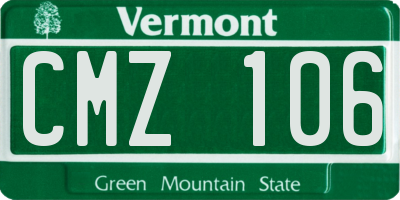 VT license plate CMZ106