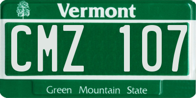 VT license plate CMZ107
